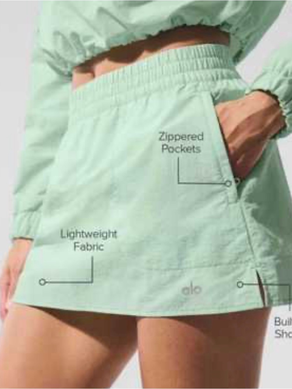 ALO Yoga NWT Alumni Tennis Skirt spearmint size XS